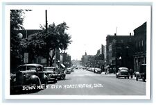 c1950's View Of Down Main Stem Huntington Indiana IN RPPC Photo Vintage Postcard picture