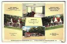1930-45 Postcard Brown's Auto Court Fredericksburg VA Motel Multi Views picture