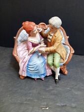 ❤️ Victorian  Vintage  Figurine Couple On Couch  Colonial picture