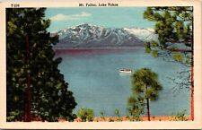 Mt. Tallac Lake Tahoe California Linen Postcard picture