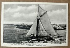 CAPE ANN SLOOP SAILING Rockport Massachusetts Vintage Postcard. MA. Sailboat picture