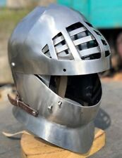 18 Gauge Steel Antique Medieval Fighting Grand Armet Close Helmet Handmade Gift picture