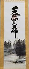 Vintage Japanese/Chinese character Nature Painting Hanging Scroll Signed #02  picture