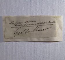 Sir George Arthur 1st Baronet, Autograph Signature 1784-1854 Lieutenant Governor picture