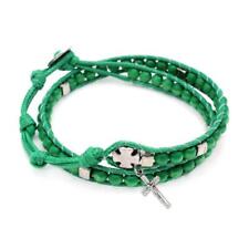 Ladder Design Green Wooden Beads Wrap Around Rosary Bracelet picture