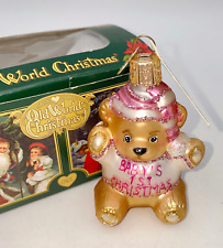 2001 OWC Old World Christmas Glass Ornament - BABY’S 1ST CHRISTMAS Teddy Bear picture