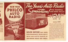 NEW 1938 PHILCO AUTO RADIO FOLDOUT ADVERTISING PAMPHLET Found Sealed in 1938 Env picture