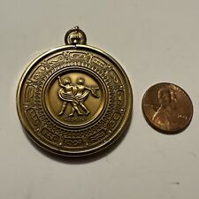 Vintage Gemini Medal Pendant Coin Zodiac picture