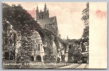 Great Britain Canterbury Cathedral Old Priory Church Ruins BW Postcard picture