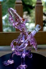 9 Inch Pink Dragon Hand Blown Glass Pipe picture