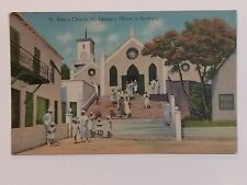 St Petersburg Church St George Oldest In Bermuda Postcard Linen Posted 1947 picture