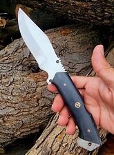 HANDMADE STAINLESS  STEEL HUNTING SKINNER KNIFE  WITH  BLACK HANDLE picture