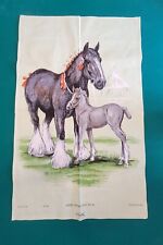 Vintage Samuel Lamont Tea Towel Shire Mare & Foal NEW NEVER USED 18X30 picture