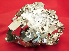 PYRITE Crystal CUBE Cluster with Druzy Calcite Crystals Peru 444gr picture
