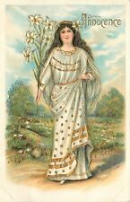 Postcard C-1910 Innocence Woman Fantasy Floral TP24-480 picture