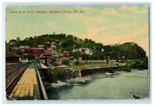 1910 B & O Station Harpers Ferry West Virginia VA Posted Antique RPO Postcard picture