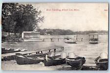 1912 Boat Landing Rustic Bridges Tourists Boating Albert Lea Minnesota Postcard picture