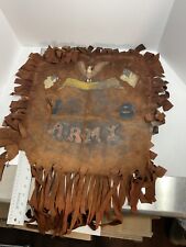 Rare WW1 Era US Army Hand Painted Leather Fringed Soldiers Memorabilia 1917 picture