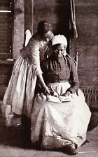 Freed Slave Learning to Read, African American Black Woman -- Civil War Postcard picture