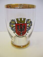 SOUVENIR~FRANKFURT GERMANY~GLASS~GOLD TRIM TOP & BOTTOM~3.5
