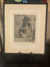 Antique Vtg J. Giradet Sepia Litho19”x16” Persecution Of The Protestants picture