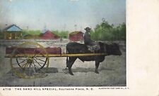 The Sand Hill Special Southern Pines North Carolina NC Ox Cart c1905 Postcard picture