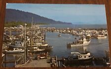 Chinook Boat Basin On Mouth Columbia River, Washington Side Chrome Postcard picture