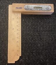 Vintage Wooden T Bevel Square Level ( SUPER RARE MADE IN POLAND) Excellent Plus picture