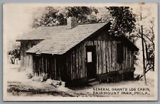Philadelphia PA Fairmount Park General Grant's Log Cabin c1920s Rppc picture