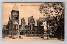 Amherst MA-Massachusetts, Town Hall, Clock Tower, Antique Vintage Postcard picture