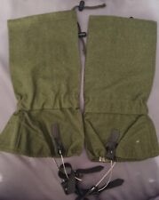 Genuine BRITISH ARMY GAITERS TYPE GS OLIVE CANVAS HEAVY DUTY 1996 STANDARD picture
