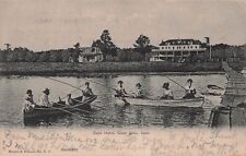 Oaks Hotel Clear Lake Iowa IA Girls Fishing Disaster Fire 1922 Vtg Postcard E23 picture