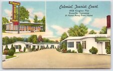 Postcard Colonial Tourist Court, Dual View, Knoxville Tennessee Unposted picture