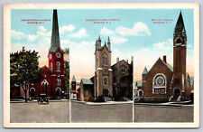 Postcard Presbyterian Church Congregational Church Baptist Church Warsaw, NY H18 picture