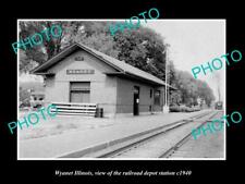 OLD 8x6 HISTORIC PHOTO OF WYANET ILLINOIS THE RAILROAD DEPOT STATION c1940 picture