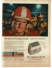1956 Remington Rollectric Electric Shaver Razor football player Vintage Print Ad picture