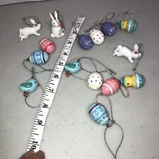 Easter Tree Ceramic Vintage Decorations Eggs Bunny Rabbit Chick Bird picture