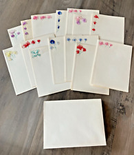 Vintage Hallmark Blank Greeting Cards 3D Threaded Flowers Set of 14 + Envelopes picture