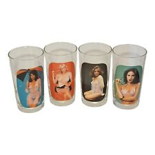 Vintage 70s Women Nude Libby Bar Drink Highball Glasses Sip 'n Strip Nudy Girl  picture