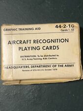 Vintage US Army Aircraft Recognition Playing Cards Deck 44-2-10 Oct 1979 COMPLET picture