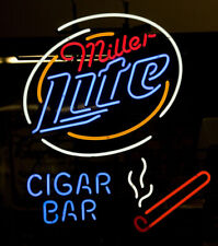 Miller Lite Cigar Bar Neon Sign Lamp Beer Bar Cave Room Wall Decor Artwork 24x20 picture