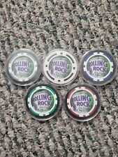 Lot of 5 Rolling Rock Extra Pale Logo Poker Chips Red Black Green Blue Gray New picture