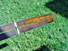 ANTIQUE VINTAGE BOXWOOD AND BRASS 4-WAY FOLDING RULE MEASURE 2 FOOT LG. OVERALL picture