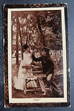 1905 postcard Military Lovers AIM P.J. Plant embossed romance humor picture