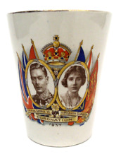 Antique British Royalty 1937 King George VI And Queen Elizabeth Coronation Cup picture