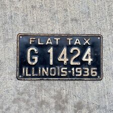 1936 Illinois Truck FLAT TAX License Plate G 1424 Garage Auto 20000 lbs picture