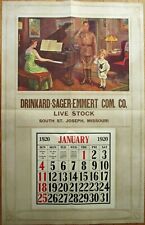 St. Joseph, MO 1920 Advertising Calendar 27x42 Poster, Livestock, WWI Soldier picture