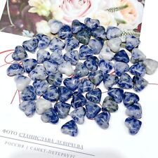 50pcs Small Natural Sodalite Stone Healing Heart Gemstone for Home Decor 12x6mm picture