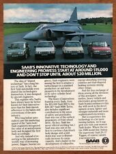 1987 Saab Cars Print Ad/Poster Fighter Jet 900 9000S Turbo Convertible Man Cave picture