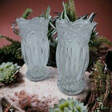 Lot Of 2 Studio Nova Japan “FLORAL LACE” 5” Crystal Bud Vases, marked, unboxed picture